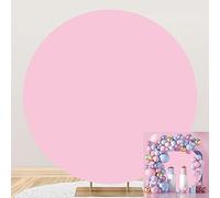 Renaiss 2m Rose Toile de Fond Ronde Tissu Polyester Couverture de Toile de Fond Ronde Fond de Photographie Décor de fête Anniversaire Noces Douche de bébé des Gamins Filles Accessoires Photo