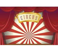 Renaiss 3.5x2.5m Cirque Carnaval Toile de Fond Rayures de Rideau Rouge Fond de Photographie Anniversaire d'enfants Décorations de fête Bannière Douche de bébé Accessoires Photo