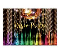 Renaiss 3.5x2.5m Disco Party Toile de Fond Disco Fête d'anniversaire Décor Night Club Disco Ball Musique Danse Fond 80s 90s Party Toile de Fond Vinyle Photo Studio Props