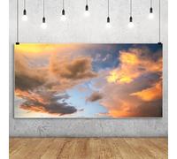 Renaiss 3x1.5m Bleu Ciel Nuage Toile de Fond après-Lueur Coucher de Soleil Photographie Fond bébé Douche fête d'anniversaire décor Enfants Portrait Photo Studio Accessoires Vinyle Papier Peint