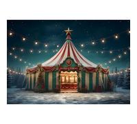 Renaiss 3x2.5m Carnaval Cirque Grande Tente Toile de Fond Hiver Nuit Neige forêt Arbres Photographie Fond noël Carnaval fête décor Enfants Photo Studio Accessoires Vinyle