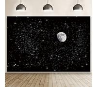 Renaiss 3x2.5m Noir Nuit Ciel Toile de Fond Univers Espace Étoiles Étoilées Photographie Fond Galaxy Thème Enfant Garçon Fête d'anniversaire Décoration Baby Shower Bannière Vinyle Photo Studio Props