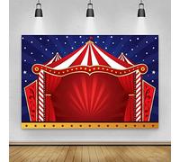 Renaiss 4.5x3m Cirque La Photographie Toile de Fond Carnaval Tentes Rouges Étoiles de la Nuit Antécédents Nuit de Carnaval Anniversaire d'enfants Décoration de fête Douche de bébé Accessoires Photo