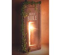 Renaiss Toile de fond de la Bible Sainte Bible pour séance photo d'enfants Portrait du Christ Écriture Sainte Lumière Porte au Ciel Photographie Nouveau-né Baptême Église Événement Décor Marron