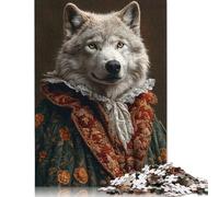Renaissance Arctic Wolf Puzzles 1000 Pieces Cadeau Unique Jeu Éducatif Défi Jouet À De Qualité Supérieure Peinture Art pour Adultes Et Enfants 1000pcs (75x50cm)