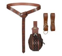 Renaissance Belt Pouch | Medieval Pirate Cosplay Accessories For LARP | Cork Potion Bottle Skirt Set | Cosplay Purse Outfit Supplies For Women Adults Convention Theater Stage Photoshoot Party