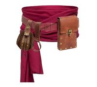 Renaissance Ceinture Pochette Porte-monnaie Jupe Randonnée Festival Médiéval Costume Halloween Accessoires Casual Fanny Pack Sac banane Sac banane, 4P - Marron, One Size, Pochette ceinture Renaissance
