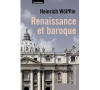 Renaissance et baroque - Heinrich Wölfflin - Parentheses Eds - broché - Essai
