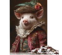 Renaissance Hog Majesty Puzzle 1000 Pièces Cadeau Unique Jeu Éducatif Challenge Toy À De Qualité Supérieure Peinture Art pour Adultes Et Enfants À Partir De 12 Ans 1000pcs (40x28cm)