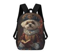 Renaissance-Inspired Maltese Dog Print Dog in Royal Attire Sacs À Dos Pour Enfants, Sac D'école Imprimé En 3D, Cartable Pour Enfants, Sac De Voyage, Sac À Dos Garçon Fille, Sac D'école Pour Enfants 1