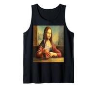 Renaissance Lisa Woman Boba Tea Humoristique Vintage Pop Mona Débardeur