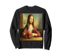 Renaissance Lisa Woman Boba Tea Humoristique Vintage Pop Mona Sweatshirt