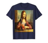 Renaissance Lisa Woman Boba Tea Humoristique Vintage Pop Mona T-Shirt