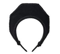 Renaissance médiévale Tudor Queen Coiffe pour femme Anne Boleyn Bandeau Royal Coronet élisabéthain Capuche Tiara Chapeau (Noir-3)