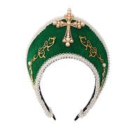 Renaissance médiévale Tudor Queen Coiffe pour femme Anne Boleyn Bandeau Royal Coronet élisabéthain Capuche Tiara Chapeau(vert)