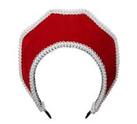 Renaissance médiévale Tudor Queen Coiffe pour femme Anne Boleyn Bandeau Royal Coronet élisabéthain Capuche Tiara Chapeau (Rouge-2)