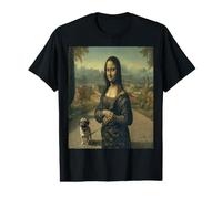 Renaissance Mona Femme Chien Pet Vintage Lisa Art Laisse Mignon T-Shirt Graphique avec Valeur