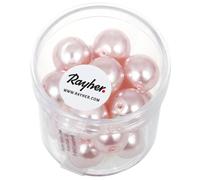 Rayher Lot de perles de cire en verre Renaissance, rosé, 21 pces, ronde Ø 12mm, arts créatifs, décorations, bijoux -14404258