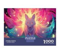 Renard à Neuf queues 1000 Piece Carton Écologique Renard néon Puzzle Personnalisé Puzzle Adultes Jeu Familial Stimulant Cadeau Fête Cadeaux Relaxation 52x38cm/1000pcs