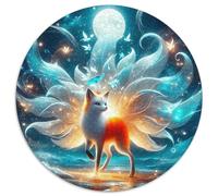 Renard à Neuf queues 1000 Pièces Puzzle pour Adultes Et Enfan Animal Puzzle Rond Décompression Créative Jeu Cadeau Unique 1000pcs (67.5x67.5cm)