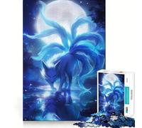 Renard à Neuf queues au Clair de Lune Puzzle 1000 pièces pour Adolescents Renforce Les Souvenirs Moments de Paix Qualité supérieure Cadeau Classique (38x26cm)
