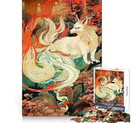 Renard à Neuf queues dans Un Paysage Japonais Puzzle de 1000 pièces pour Adultes Jeu de réflexion et de Loisirs Qualité supérieure Joli présent (50x75cm)