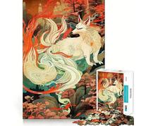 Renard à Neuf queues dans Un Paysage Japonais Puzzle de 1000 pièces pour Adultes Jeu de réflexion et de Loisirs Qualité supérieure Joli présent (50x75cm)