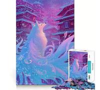 Renard à Neuf queues dans Un Village enneigé Puzzle de 1000 pièces pour Adultes Jeu de réflexion Stimulant Cadeau Exquis et Amusant à Partager (38x52cm)