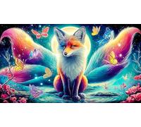 Renard à Neuf queues Puzzle de 1000 pièces pour Jouets d'enfants Jeux stimulants et cérébraux Décoration 38x26cm/1000pcs