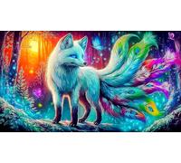 Renard à Neuf queues Puzzles 1000 Pieces Cadeau Unique Jeu éducatif défi Jouet de qualité supérieure Peinture Art pour Adultes et Enfants à partir de 14 Ans 38x26cm/1000pcs
