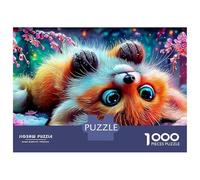 Renard à Sakura 1000 Pièces Panda Rouge Puzzle Adulte Adolescents 14+ Carton Premium Anti-Stress Stimuler l'esprit pour S'amuser avec Affiche Guide 70x50cm/1000pcs