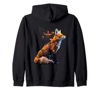 Renard Animal Art Papillon Fleurs Renard Sweat à Capuche