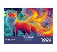 Renard Arc-en-Ciel 1000 Pièces Cosmic in Neon Puzzle Jeu Cadeau Unique Activité Relaxante Et Écoresponsable Adultes Et Enfants À Partir De 14 Ans 52x38cm/1000pcs