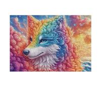 Renard Arc-en-Ciel 300 Pieces Casse-tête Amateur d'art en Carton Haute Densité Difficile Niveau Expert Décoration Murale Salon Cadeau Fête des Mères 300 PCS/40x28cm