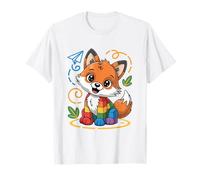 Renard Arc-En-Ciel Avec Papier Avion T-Shirt