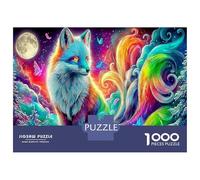 Renard Arc-en-Ciel dans Une Nuit Fantastique 1000 Pièces Puzzle Premium Créature Mythique Puzzle Classique Carton Épais - Ultra Dur, Anti-Stress Détente, Idéal pour Les Loisirs Indoor Amusants