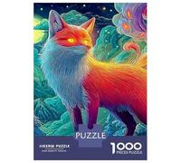 Renard Arc-en-Ciel Paquet 1000 Pièces Carton Recyclé Art lumière néon Puzzle, Décompression Adultes/Adolescents, Cadeau Personnalisé & Loisirs Intérieurs 52x38cm/1000pcs