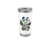 Renard Arctique Empreinte Hivernale Gobelet isotherme en acier inoxydable double paroi
