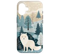 Renard Arctique enchanté | Illustration sereine de la forêt d'hiver Coque pour iPhone 16