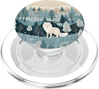 Renard Arctique enchanté | Illustration sereine de la forêt d'hiver PopSockets PopGrip pour MagSafe