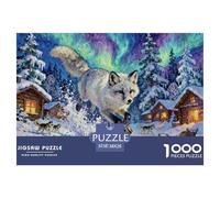 Renard Arctique Puzzle en Bois Imperméable DIY Puzzles De 1000 Pièces pour Adultes Amusant Jeux Éducatifs