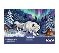 Renard Arctique Puzzle en Bois Imperméable DIY Puzzles De 1000 Pièces pour Adultes Cadeaux Impossible Jeux Éducatifs