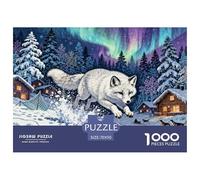 Renard Arctique Puzzle en Bois Imperméable DIY Puzzles De 1000 Pièces pour Adultes Impossible De Décoration pour La Maison