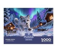 Renard Arctique Puzzle en Bois Imperméable Puzzles De 1000 Pièces pour Adultes Cadeaux Coloré Jeux De Stimulants
