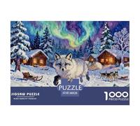 Renard Arctique Puzzle en Bois Imperméable Puzzles De 1000 Pièces pour Adultes Coloré Jeux De Stimulants