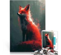 Renard Ardent dans Les Bois Puzzle 1000 pièces pour Adolescents Jeu de Quiz Activités Amusantes à la Maison, Cadeaux d'anniversaire, Cadeaux de Voyage, 38x26cm