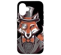 Renard avec Chapeau Haut De Forme Monocle Coque pour iPhone 16