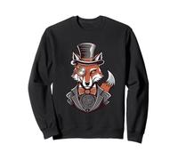 Renard avec Chapeau Haut De Forme Monocle Sweatshirt