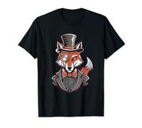 Renard avec Chapeau Haut De Forme Monocle T-Shirt