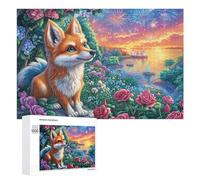 Renard avec des Ailes dans Sunset Meadow Puzzle 1000 Pièces pour Seniors Loisirs Intérieurs Stimulation Mentale Cadeau pour Présent Attentionné 1000 PCS